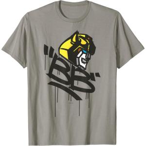 imageTransformers Classic BB Bumblebee Graffiti Face Portrait TShirtSlate Grey