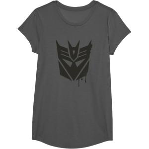 imageTransformers Decepticons Dripping Paint Logo Silhouette TShirtAsphalt Grey