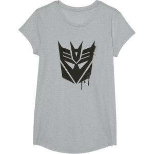 imageTransformers Decepticons Dripping Paint Logo Silhouette TShirtHeather Grey