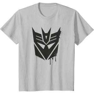 imageTransformers Decepticons Dripping Paint Logo Silhouette TShirtSilver Grey