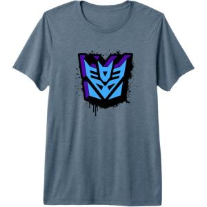imageTransformers Decepticons Dripping Spray Paint Logo Premium TShirtSlate Grey