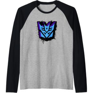 imageTransformers Decepticons Dripping Spray Paint Logo Raglan Baseball TeeBlackAthletic Heather