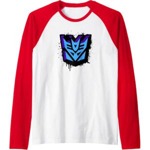 imageTransformers Decepticons Dripping Spray Paint Logo Raglan Baseball TeeRedWhite