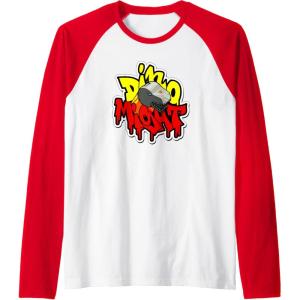 imageTransformers Dino Might Grimlock Dripping Graffiti Logo Raglan Baseball TeeRedWhite