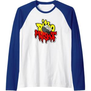 imageTransformers Dino Might Grimlock Dripping Graffiti Logo Raglan Baseball TeeRoyal BlueWhite