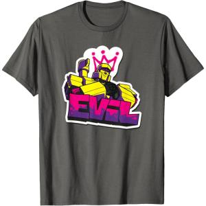 imageTransformers Evil Megatron Neon Graffiti Retro Portrait TShirtAsphalt Grey