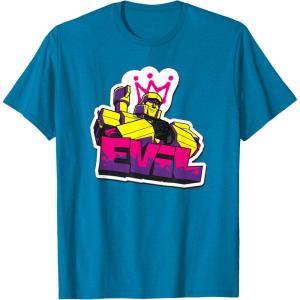 imageTransformers Evil Megatron Neon Graffiti Retro Portrait TShirtSapphire Blue