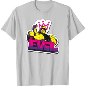 imageTransformers Evil Megatron Neon Graffiti Retro Portrait TShirtSilver Grey