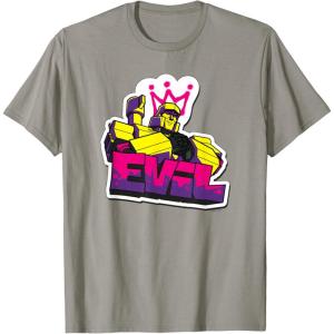 imageTransformers Evil Megatron Neon Graffiti Retro Portrait TShirtSlate Grey