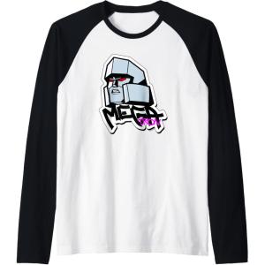 imageTransformers Megatron Urban Style Head Portrait Raglan Baseball TeeBlackWhite