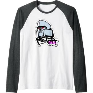 imageTransformers Megatron Urban Style Head Portrait Raglan Baseball TeeDark Heather GreyWhite