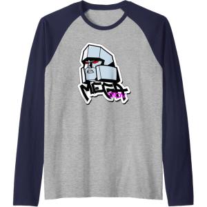imageTransformers Megatron Urban Style Head Portrait Raglan Baseball TeeNavy BlueAthletic Heather
