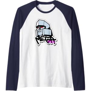 imageTransformers Megatron Urban Style Head Portrait Raglan Baseball TeeNavy BlueWhite