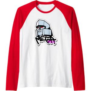 imageTransformers Megatron Urban Style Head Portrait Raglan Baseball TeeRedWhite