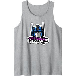 imageTransformers Optimus Prime Urban Style Head Portrait Tank TopHeather Grey