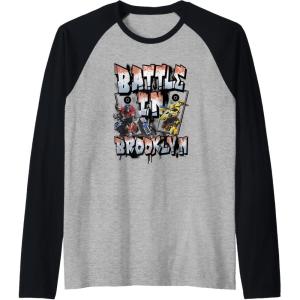 imageTransformers Rise of the Beasts Battle In Brooklyn Graffiti Raglan Baseball TeeBlackAthletic Heather