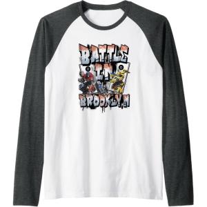 imageTransformers Rise of the Beasts Battle In Brooklyn Graffiti Raglan Baseball TeeDark Heather GreyWhite