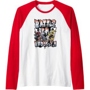 imageTransformers Rise of the Beasts Battle In Brooklyn Graffiti Raglan Baseball TeeRedWhite