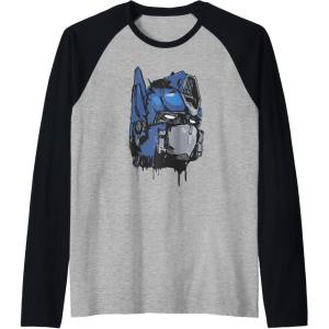 imageTransformers Rise of the Beasts Optimus Dripping Retro Shot Raglan Baseball TeeBlackAthletic Heather