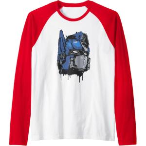 imageTransformers Rise of the Beasts Optimus Dripping Retro Shot Raglan Baseball TeeRedWhite