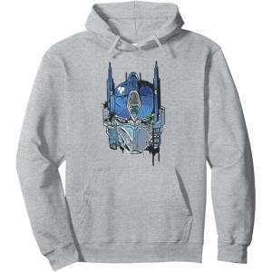 imageTransformers Rise of the Beasts Optimus Face Graffiti Shot Pullover HoodieHeather Grey