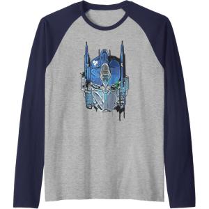 imageTransformers Rise of the Beasts Optimus Face Graffiti Shot Raglan Baseball TeeNavy BlueAthletic Heather
