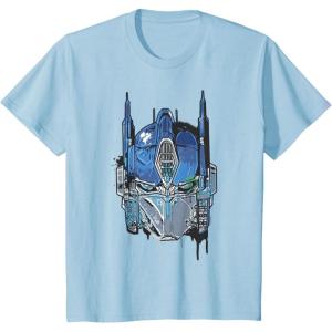 imageTransformers Rise of the Beasts Optimus Face Graffiti Shot TShirtBaby Blue