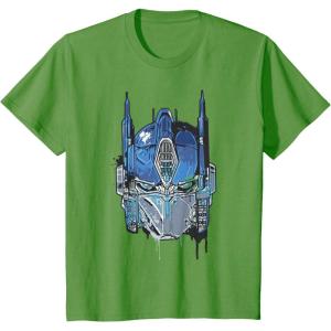 imageTransformers Rise of the Beasts Optimus Face Graffiti Shot TShirtGrass Green