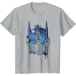 imageTransformers Rise of the Beasts Optimus Face Graffiti Shot TShirtHeather Grey