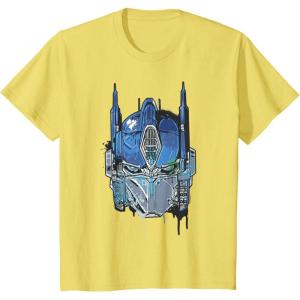 imageTransformers Rise of the Beasts Optimus Face Graffiti Shot TShirtLemon Yellow