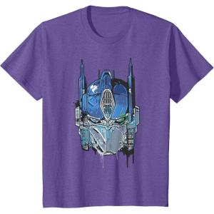 imageTransformers Rise of the Beasts Optimus Face Graffiti Shot TShirtPurple Heather