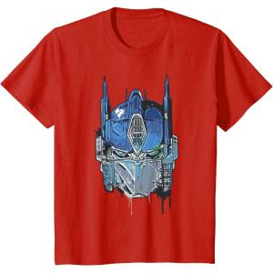 imageTransformers Rise of the Beasts Optimus Face Graffiti Shot TShirtRed