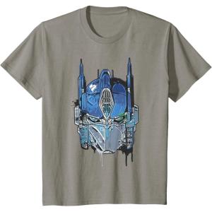imageTransformers Rise of the Beasts Optimus Face Graffiti Shot TShirtSlate Grey