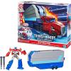 imageTransformers EarthSpark Optimus Prime Battle Trailer Playset with Action Figure Lights and Sounds Electronic Truck Toys for Kids 6 and Up