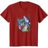 imageKids Transformers Rise of the Beasts Split Face Optimus Art TShirtCranberry Red