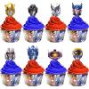 imageTreasures Gifted Officially Licensed Transformers Birthday Supplies  24ct Cupcake Toppers ampamp Wrappers  Transformers Party Supplies Cake Decorations