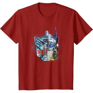 imageKids Transformers Rise of the Beasts Split Face Optimus Art TShirtCranberry Red
