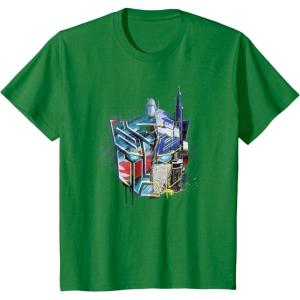imageKids Transformers Rise of the Beasts Split Face Optimus Art TShirtKelly Green