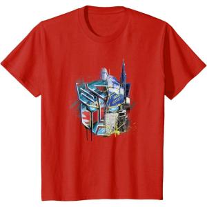 imageKids Transformers Rise of the Beasts Split Face Optimus Art TShirtRed