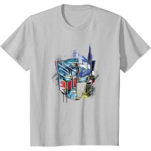 imageKids Transformers Rise of the Beasts Split Face Optimus Art TShirtSilver Grey