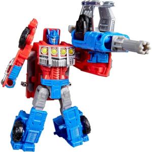 imageTransformers CYBERWORLD Optimus Prime Armored Cyber Changers 4Inch Action Figure Quick Change to Truck Mode Robot Toys for Boys and Girls 6 and Up