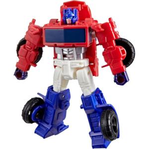imageTransformers CYBERWORLD Optimus Prime Cyber Changers 4Inch Action Figure Quick Change to Truck Mode Robot Toys for Boys and Girls 6 and Up