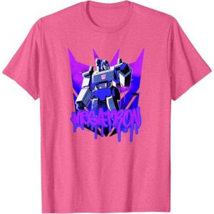 imageTransformers Megatron Graffiti Painted Wall Portrait TShirtPink Heather