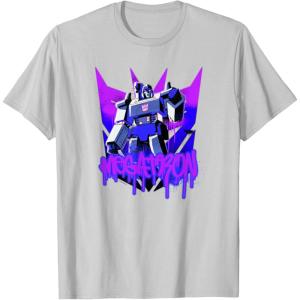 imageTransformers Megatron Graffiti Painted Wall Portrait TShirtSilver Grey