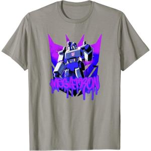 imageTransformers Megatron Graffiti Painted Wall Portrait TShirtSlate Grey