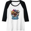 imageTransformers EarthSpark Heroes Group Shot Poster Raglan Baseball TeeBlackWhite