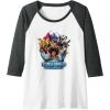 imageTransformers EarthSpark Heroes Group Shot Poster Raglan Baseball TeeDark Heather GreyWhite