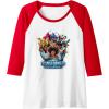 imageTransformers EarthSpark Heroes Group Shot Poster Raglan Baseball TeeRedWhite