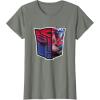 imageTransformers EarthSpark Optimus Prime Logo Fill TShirtOlive Heather