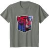 imageTransformers EarthSpark Optimus Prime Logo Fill TShirtOlive Heather